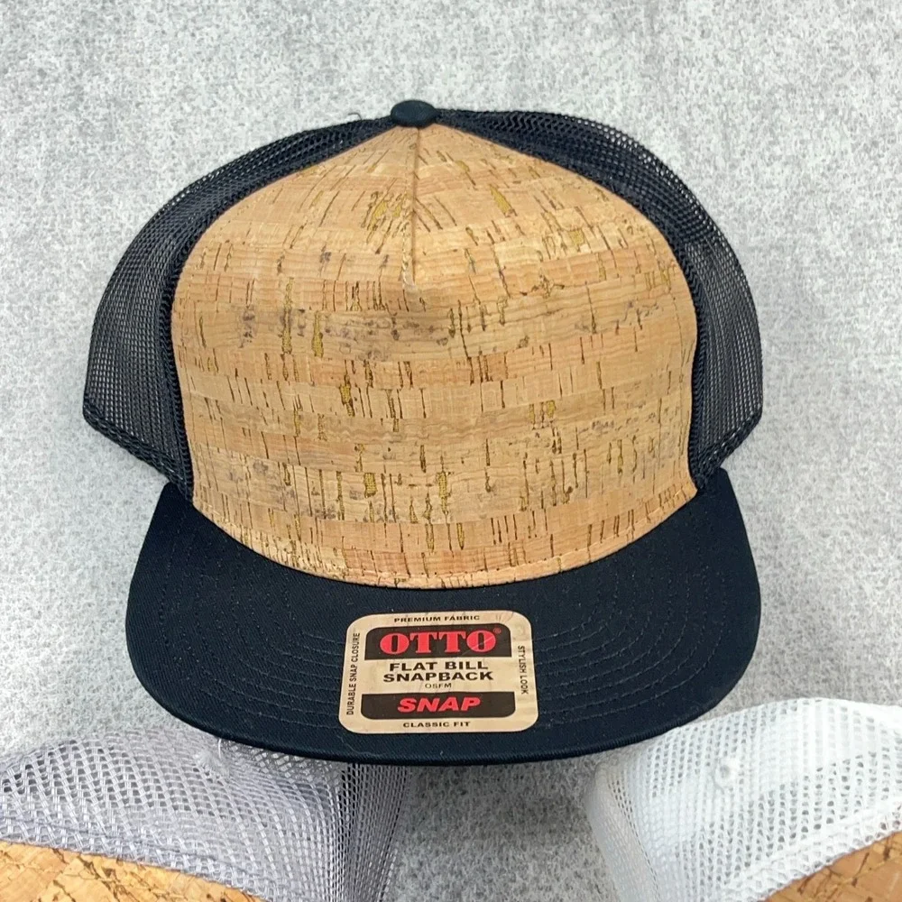 Otto Blank Trucker Hat Lot Cap Snapback Cork Front Mesh Back Retro Deadstock
